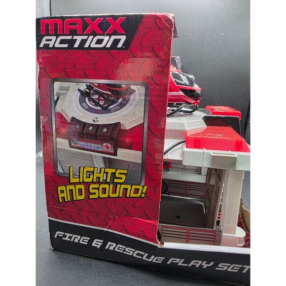 Maxx Action Rescue Fire & Rescue Play Set With Fire Truck Helicopter - Picture 7 of 10